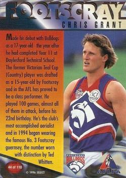 1996 Select AFL Centenary Series #44 Chris Grant Back